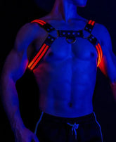 D.M mens harness Shoulder Strap Sexy Light Flashing